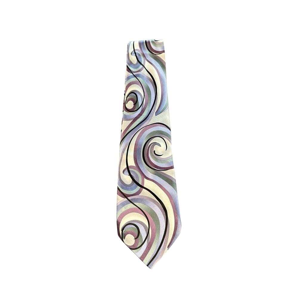 Jerry Garcia Vintage Men's Work Necktie‎ Silk Blue Watercolor Duckwork Alarm